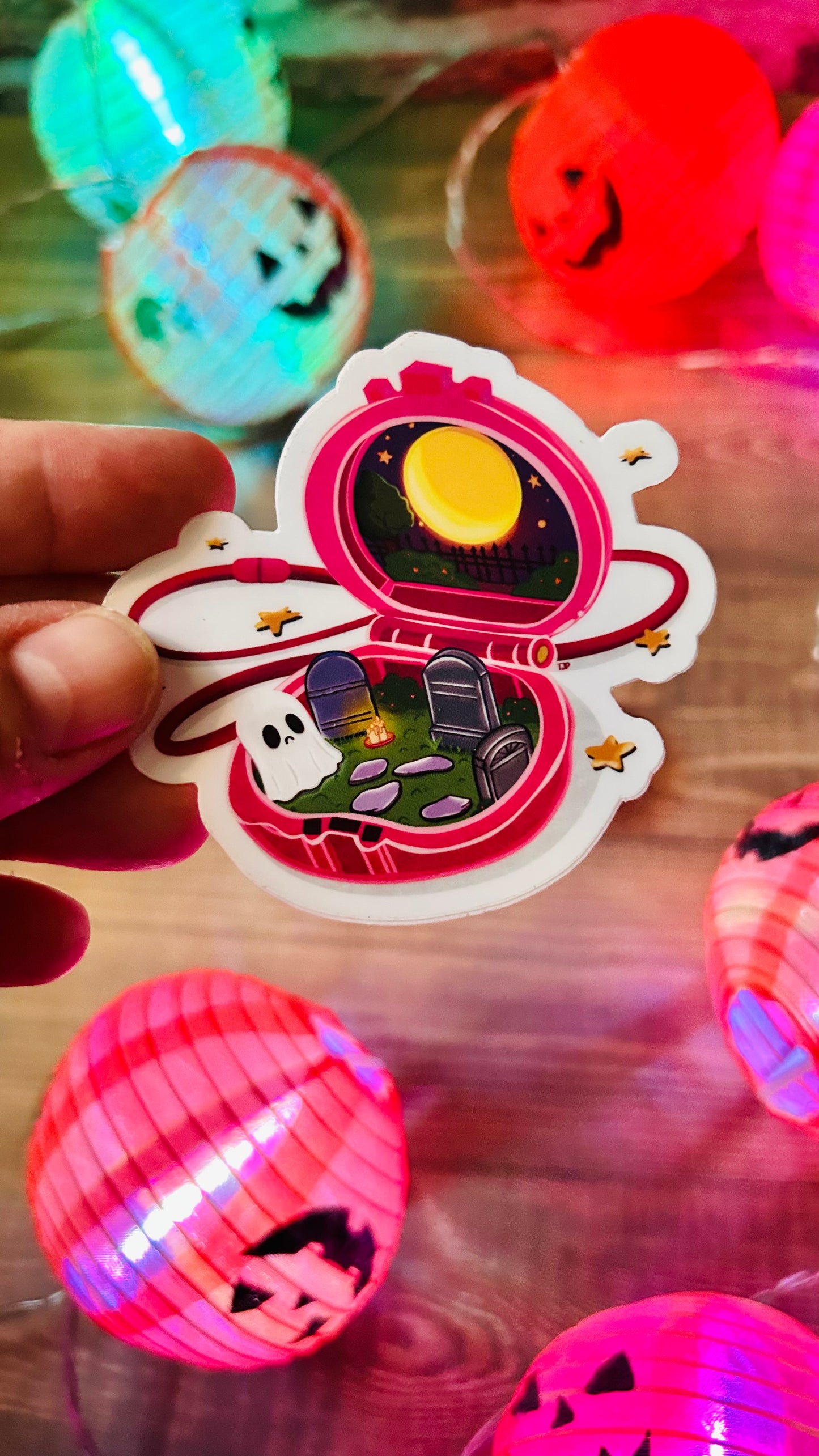 Graveyard Polly Pocket Inspired / spooky Polly Pocket/Sticker/90s