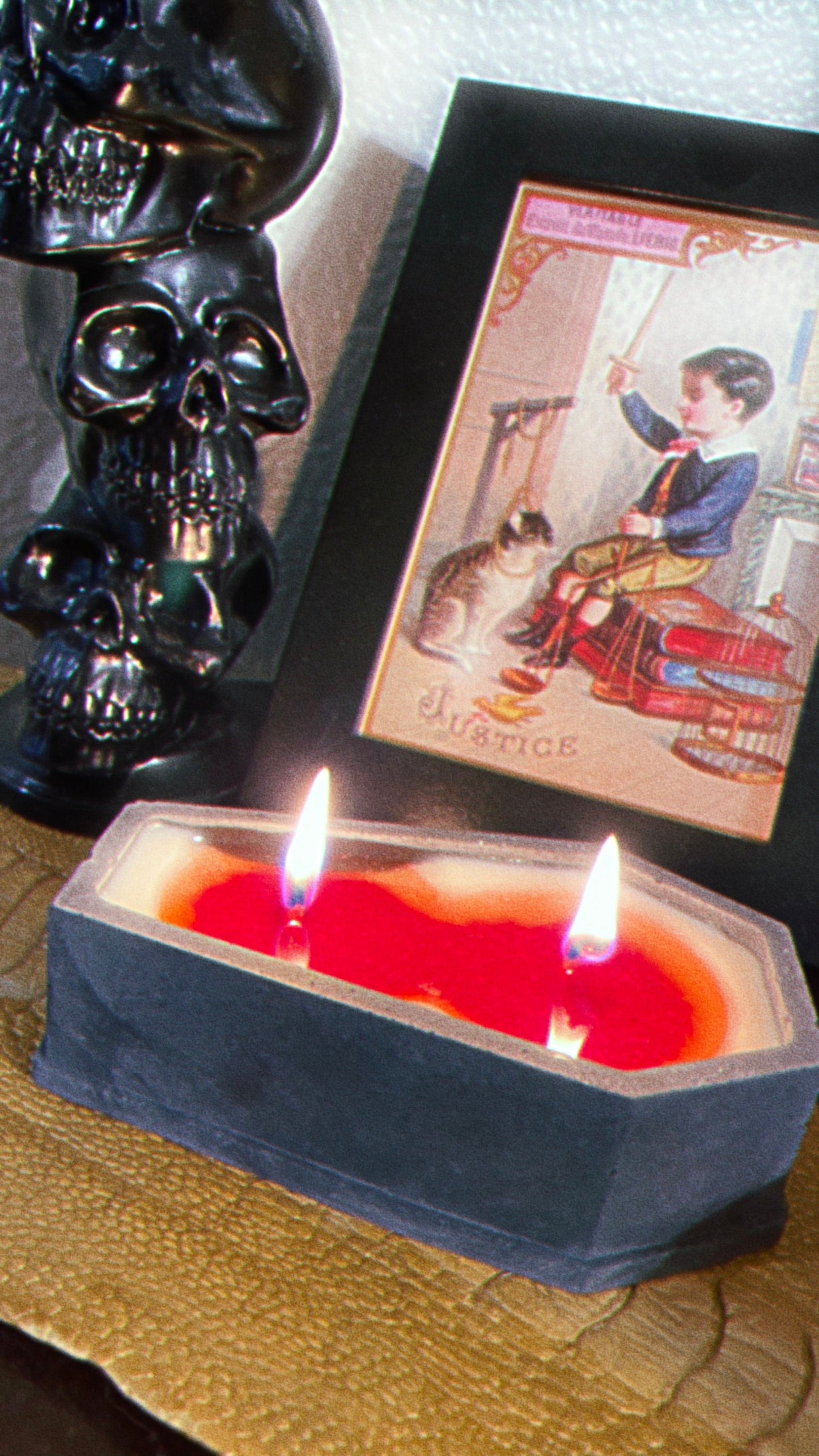 Concrete Bleeding Coffin Candle