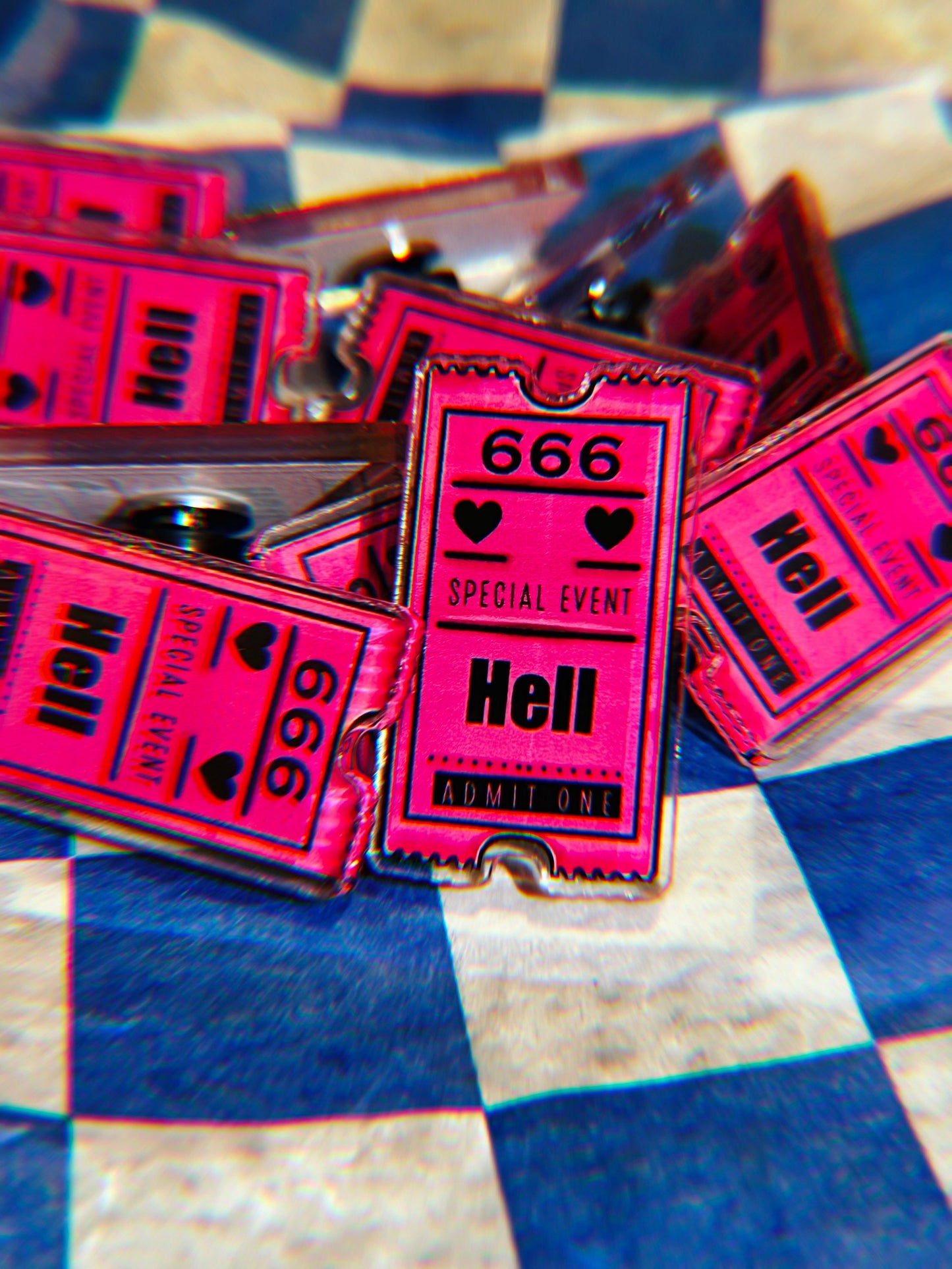 Ticket To Hell  Acrylic Pin