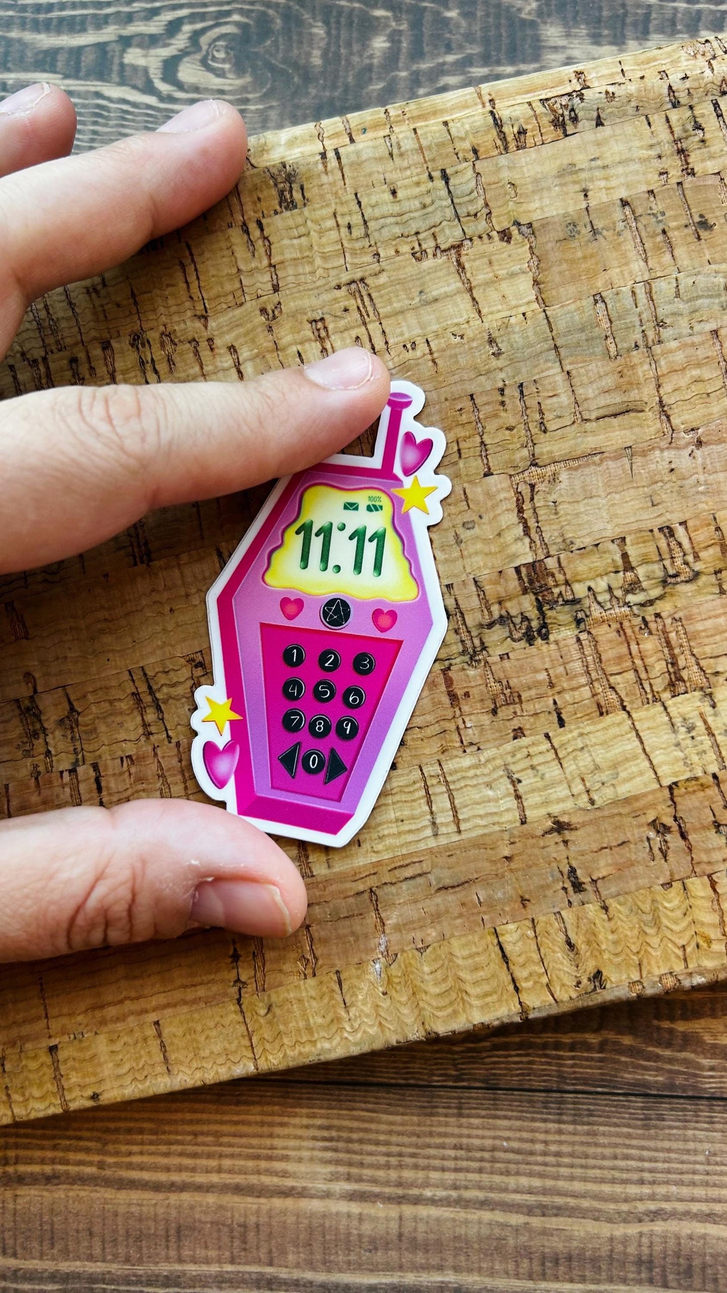 Retro 11:11 Phone Sticker – Cute and Nostalgic Vinyl Decal Sticker