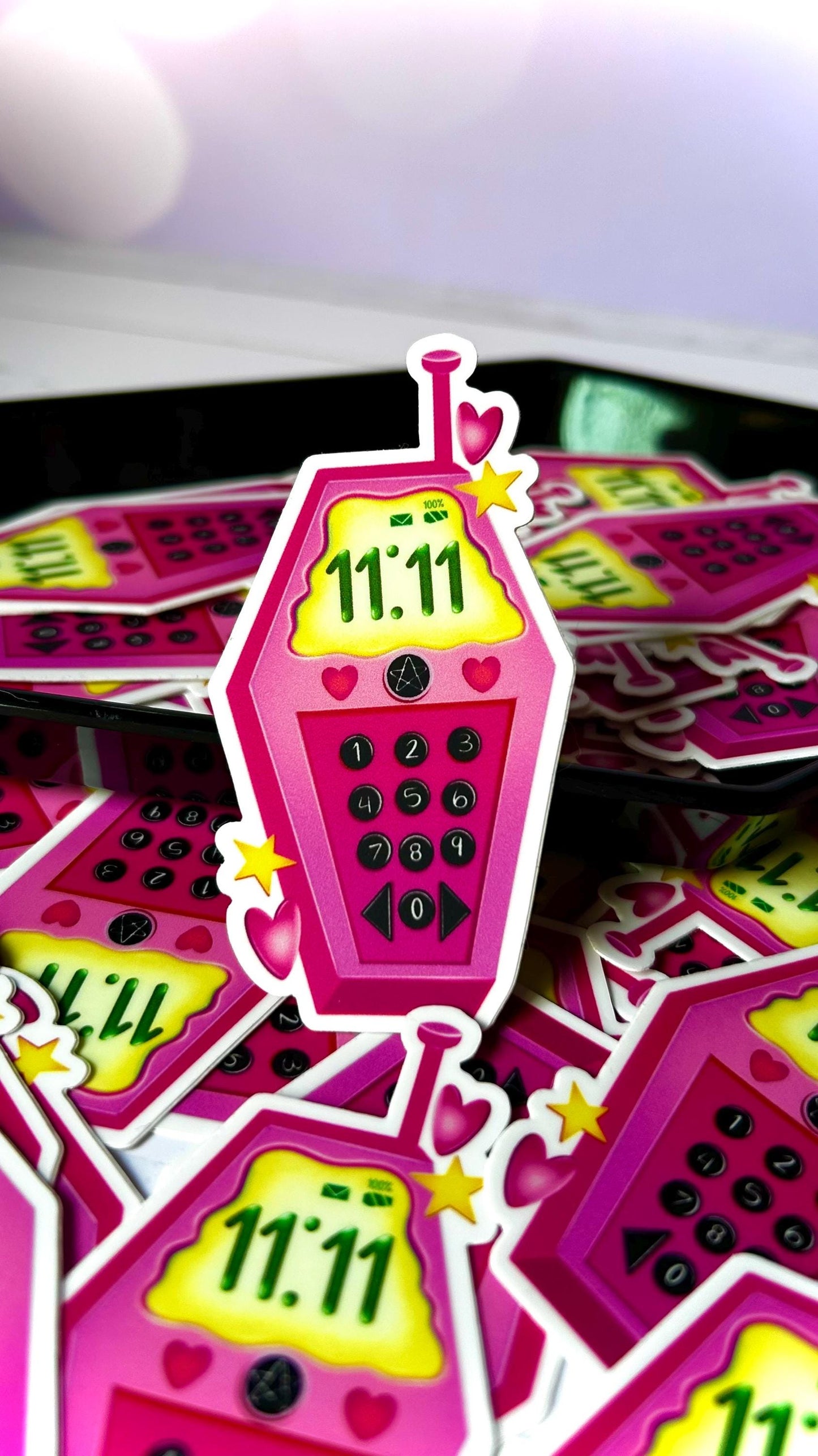 Retro 11:11 Phone Sticker – Cute and Nostalgic Vinyl Decal Sticker